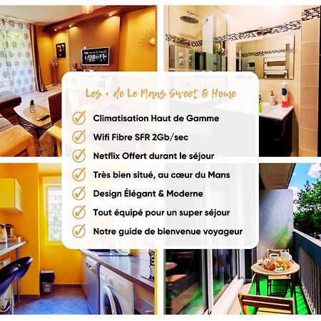 Le Mans City Sweet & Home - Climatise - Netflix - Wifi Fibre - Parking - Proche Circuit Des 24H & Centre-Ville - Accordhebergementconciergerie エクステリア 写真